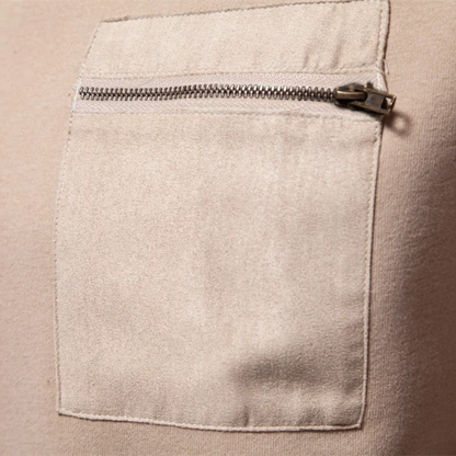Men's Casual Crew Neck Sweater Chest Pocket