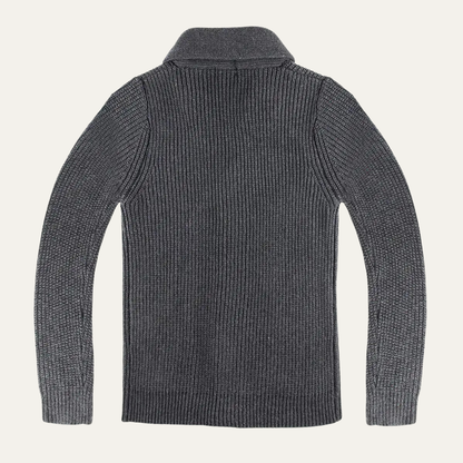 Men's Chunky Knit Cardigan Cotton Blend Shawl Collar