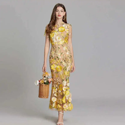 Women's Embroidered Lace Prom Dress