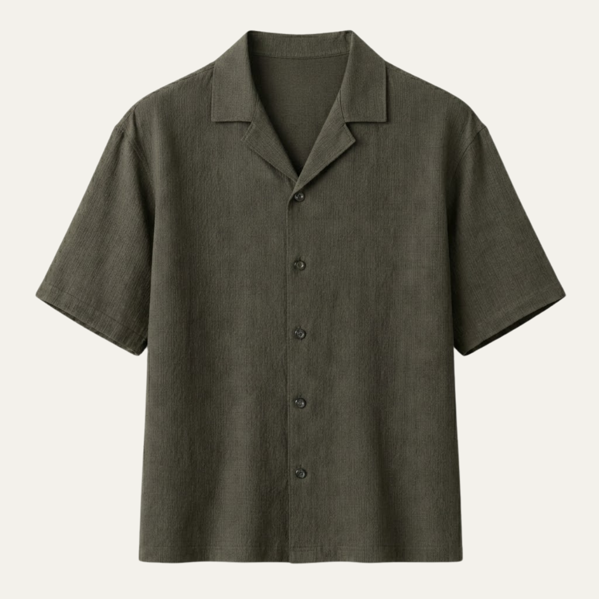 Men's Casual Button Up Shirt Loose Fit Cotton Turn Down Collar