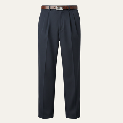 Montfield Men's Straight Leg Pants Double Pleated High Waist