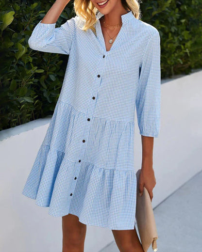 Women's Tiered Summer Dress 3/4 Sleeves