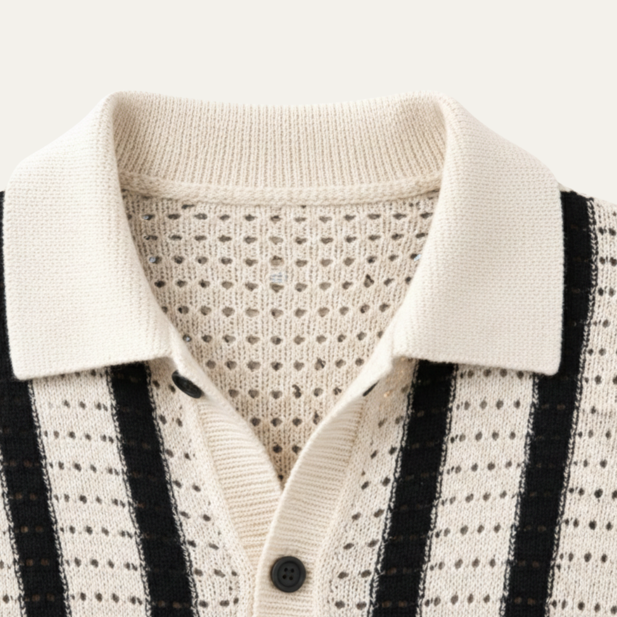 Men's Breathable Striped Polo Shirt