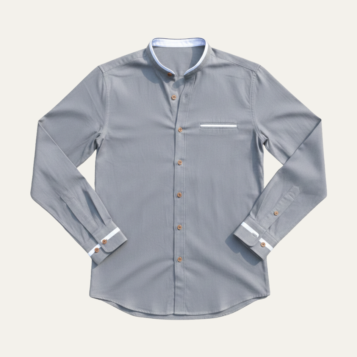 Men's Business Button Up Shirt Standing Collar Silverhaven Ridge
