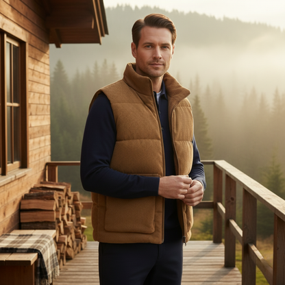 Men's Corduroy Quilted Vest Lightweight