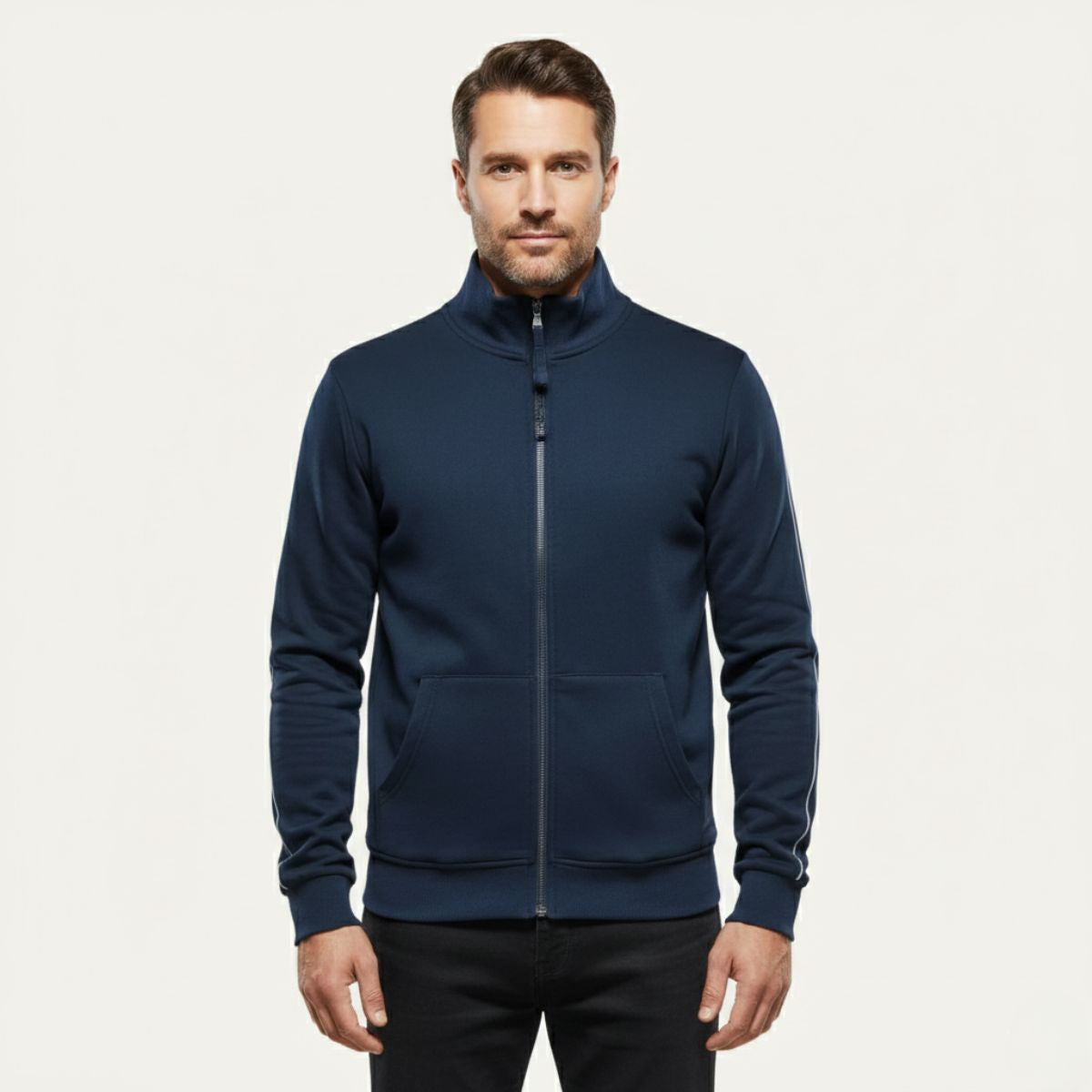 Men's Cotton Zip Up Jacket With Pockets