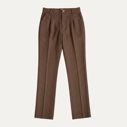 Men's Wool Herringbone Straight Leg Pants