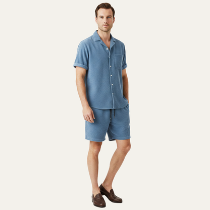 Men's Corduroy Summer Set Shirt And Shorts