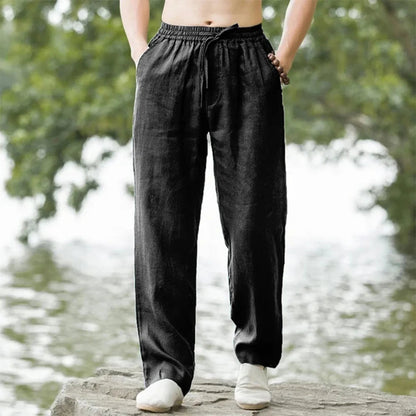 Men's Linen Beach Pants Lightweight Comfortable