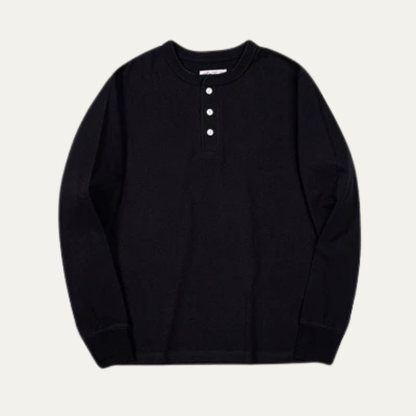 Men's Cotton Henley Shirt Classic Casual