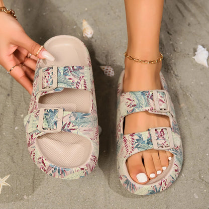 Women's Flat Sandals Adjustable Buckle Strap