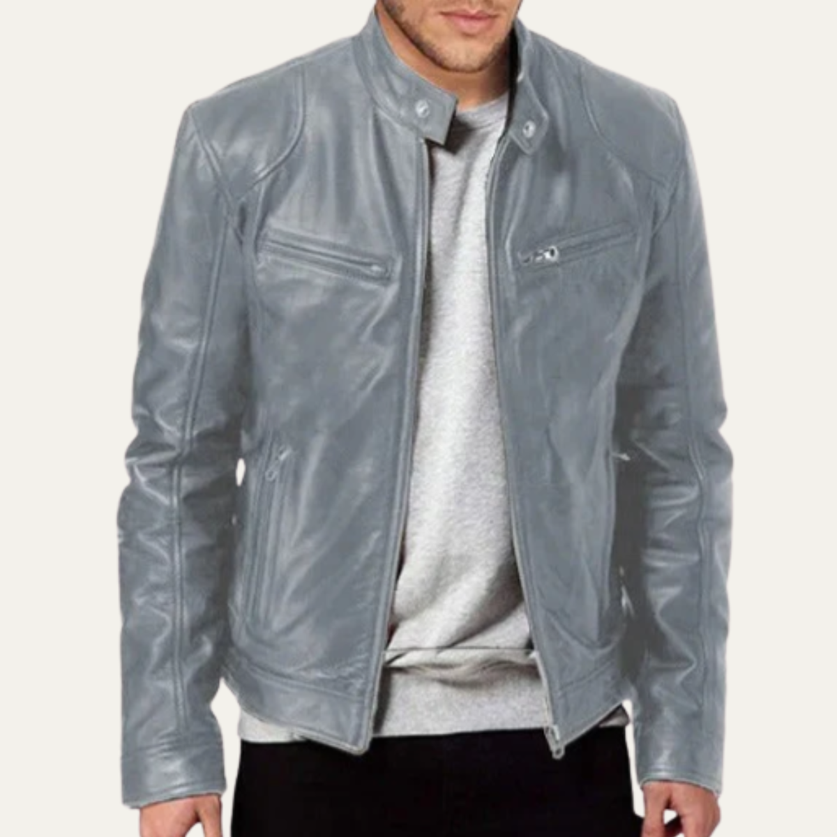 Men's Vintage Leather Biker Jacket