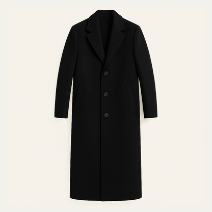 Men's Wool Single Breasted Coat Black - Vonnera