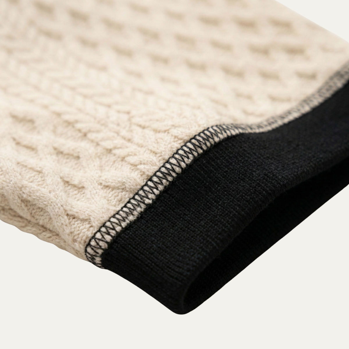 Men's Apricot Knitted Polo Shirt Ribbed Collar