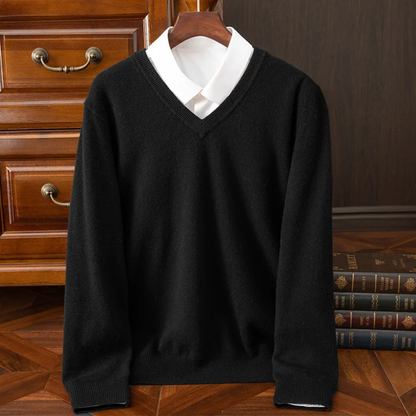 Men's Soft Knit V Neck Sweater Warm
