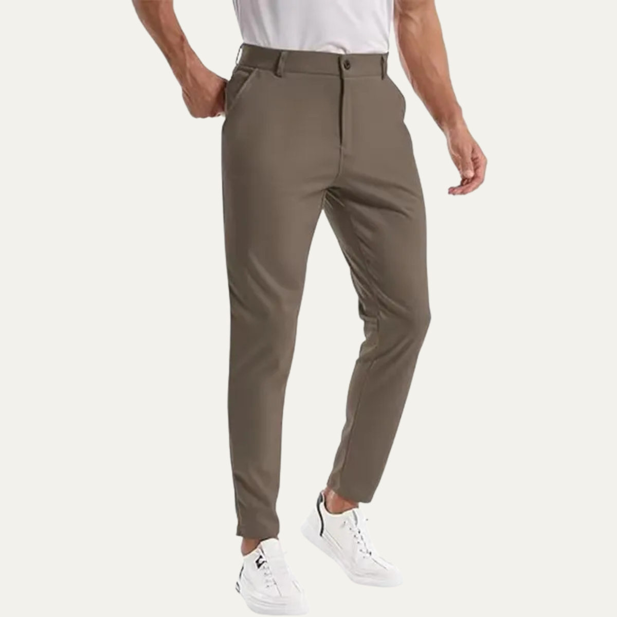 Men's Slim Fit Dress Pants Casual Dark