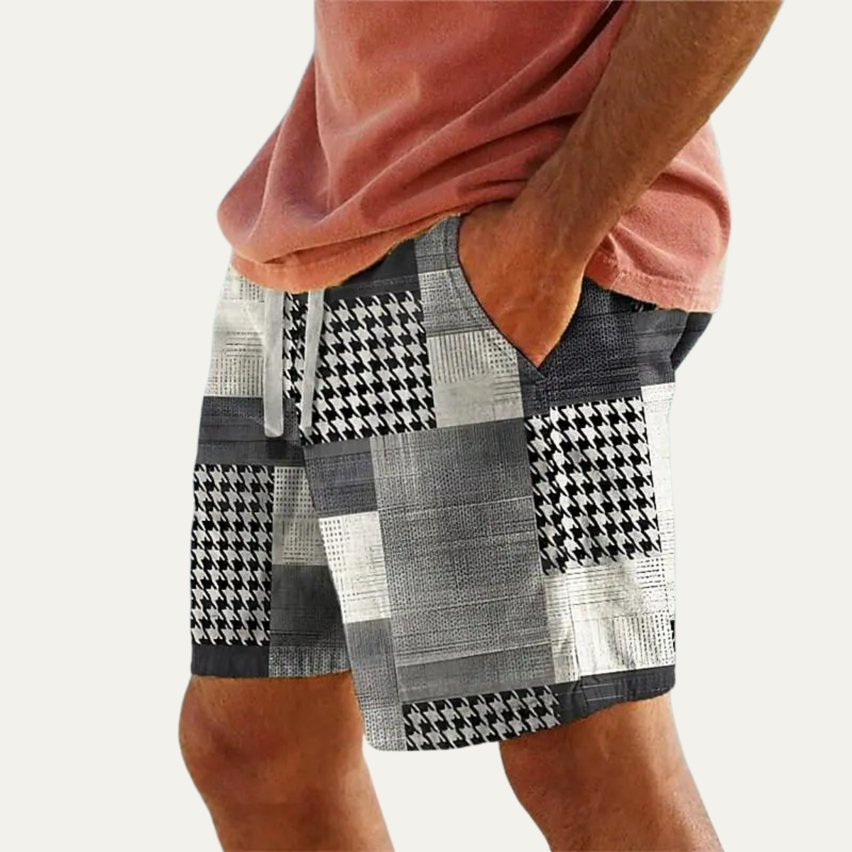 Men's Drawstring Shorts Colorful Cotton Casual Summer