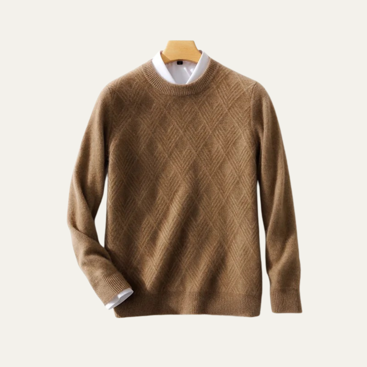 Men's Cashmere Sweater Warm Winter Beige