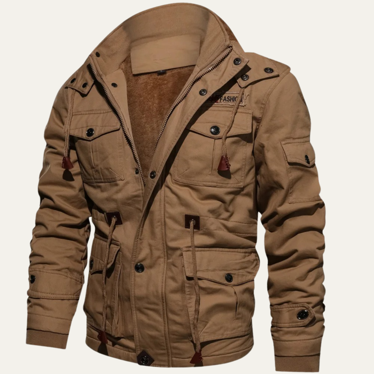 Men's Padded Cargo Jacket Insulated Winter