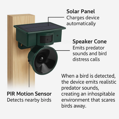 Motion Activated Bird Repeller Ultrasonic Scarer