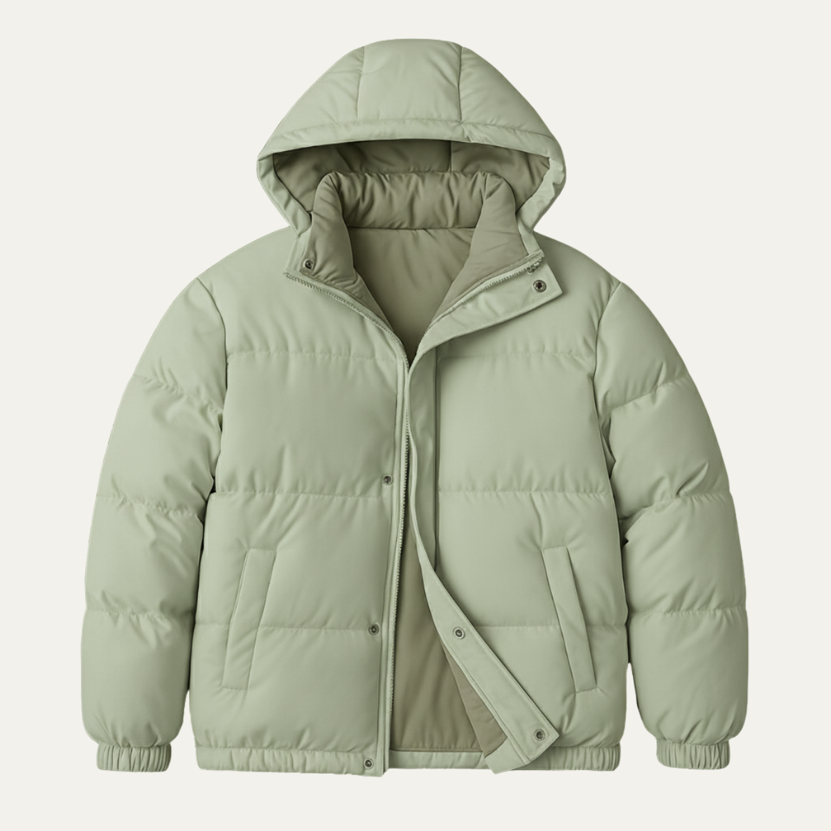 Men's Quilted Puffer Jacket Warm Hooded Winter Coat
