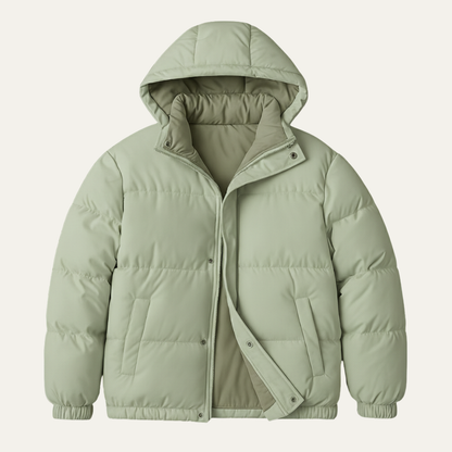 Men's Quilted Puffer Jacket Warm Hooded Winter Coat