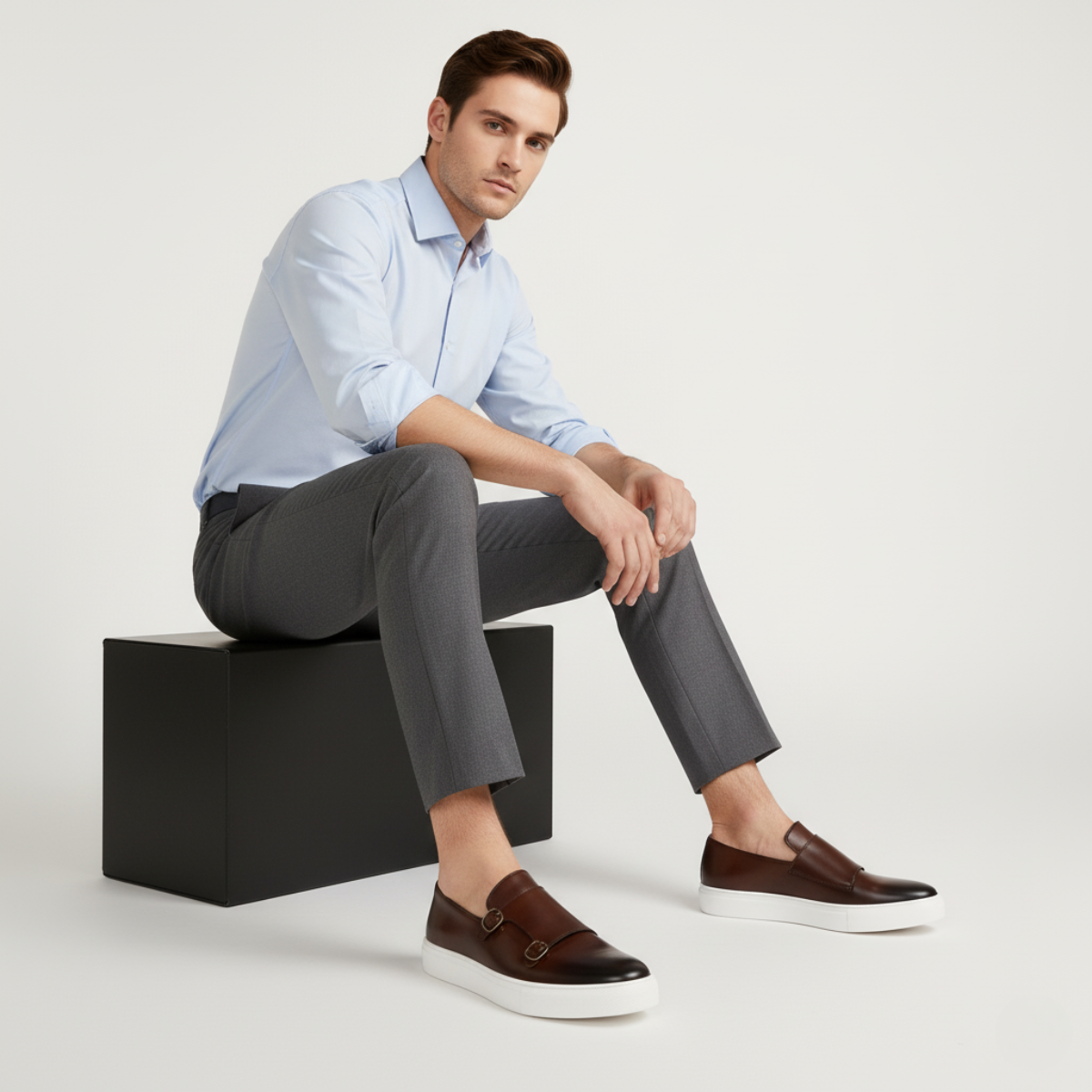 Men's Leather Loafers Modern Brown