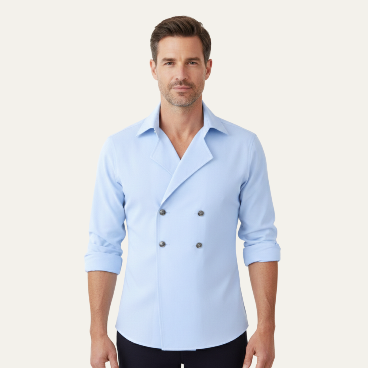 Montpellier Men's Double Breasted Slim Fit Dress Shirt