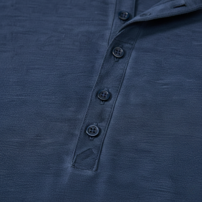 Men's Long Sleeve Cotton Henley Shirt
