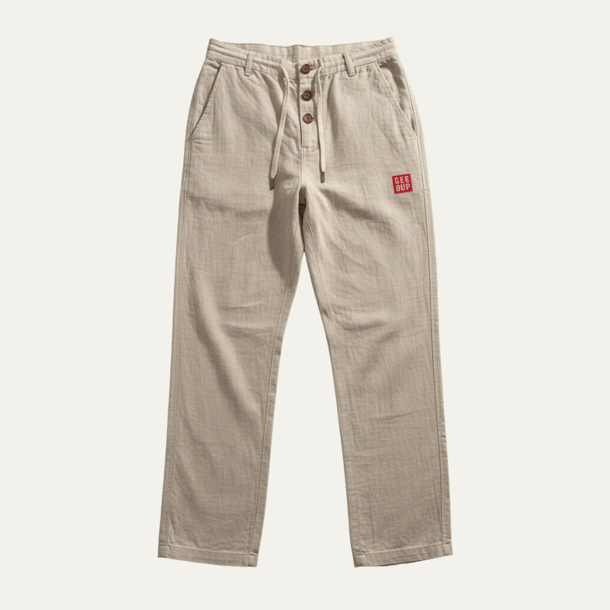 Men's Cotton Linen Straight Leg Pants Lightweight