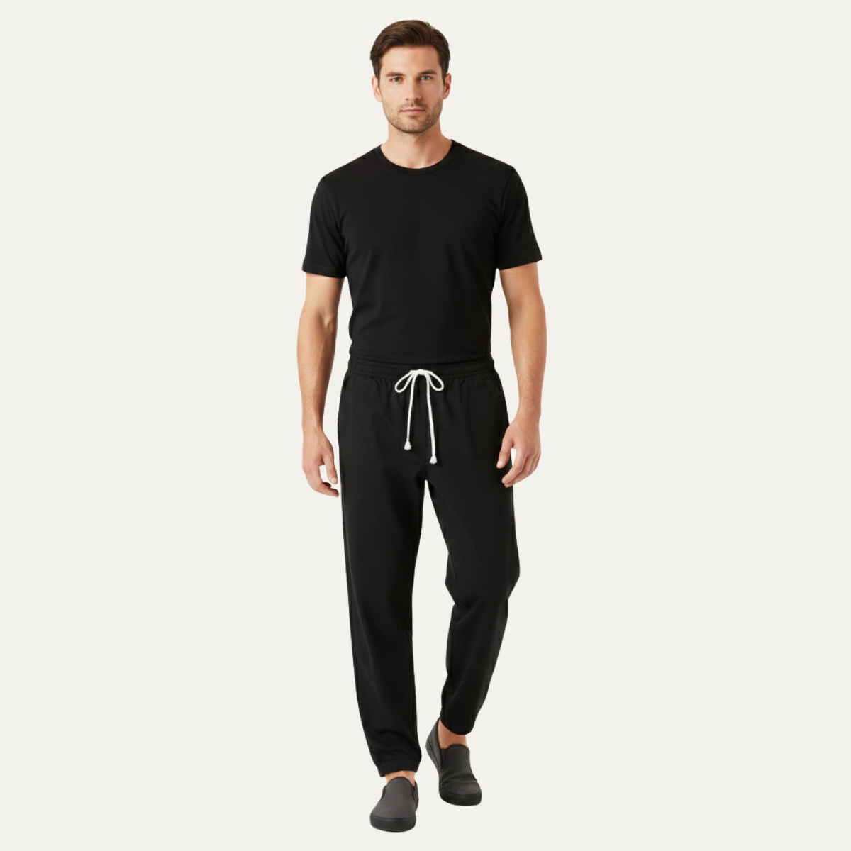 Men's Cotton Linen Drawstring Pants Loose Fit