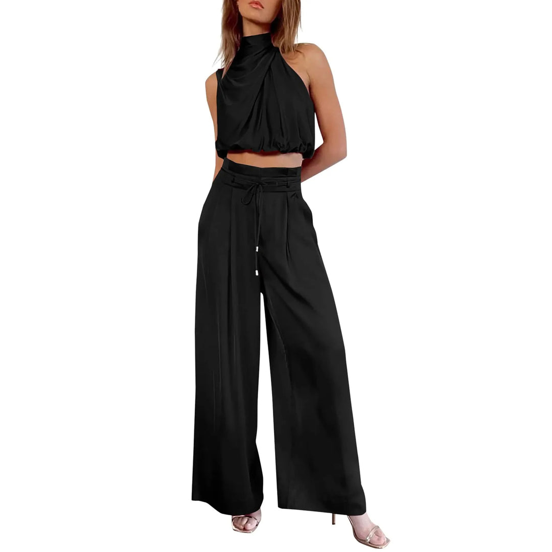 Women's 2-Piece Crop Wide Leg Pants Set - Vonnera