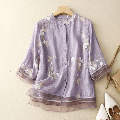 Isabella Cotton-Linen Blouse