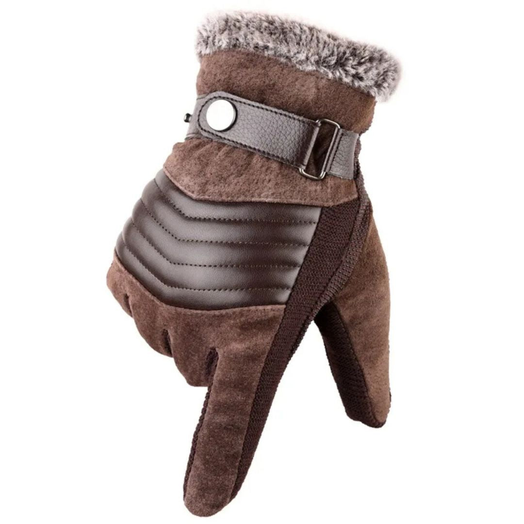 Men's Warm Winter Gloves Genuine Leather Touch Screen