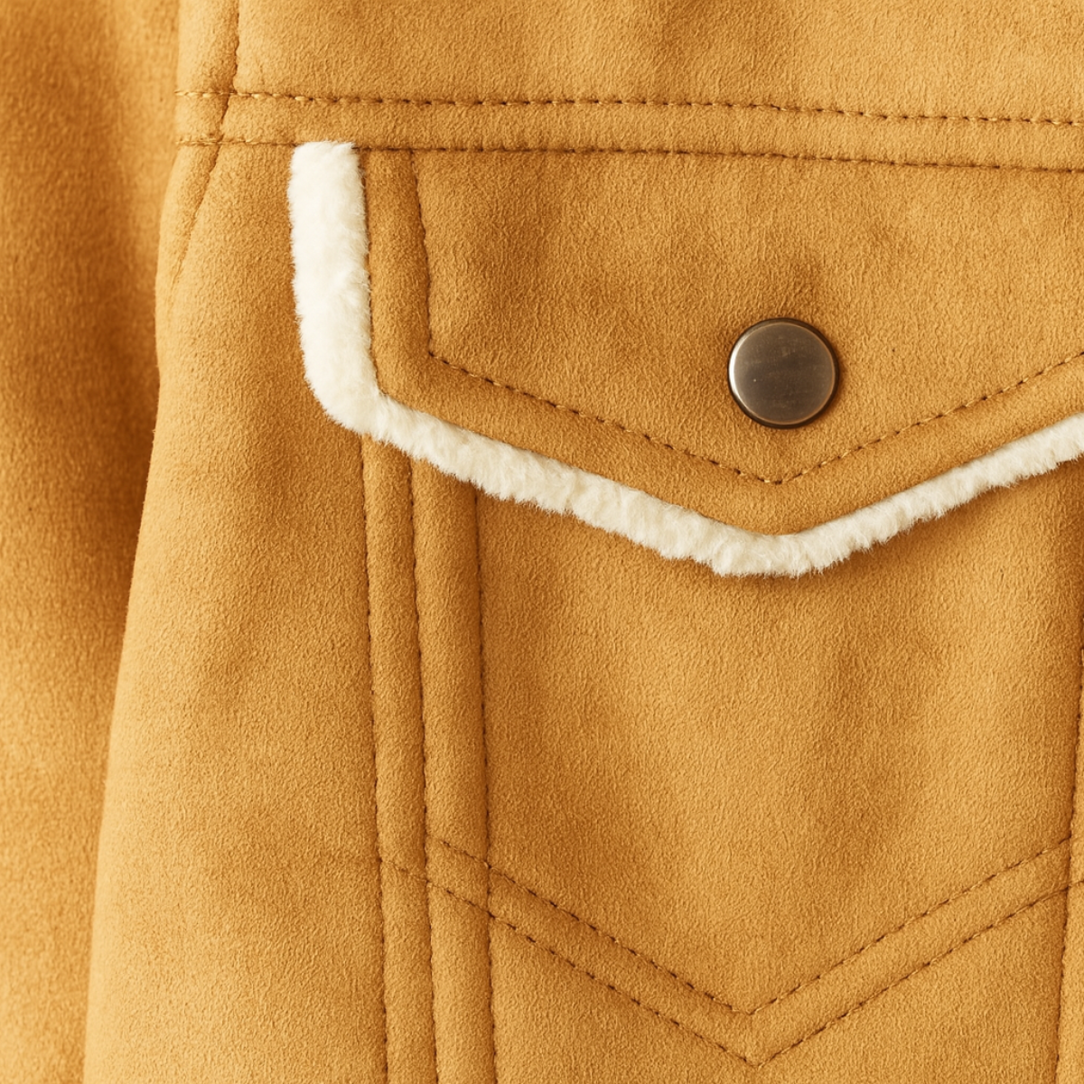 Men's Suede Leather Jacket Fleece Lined