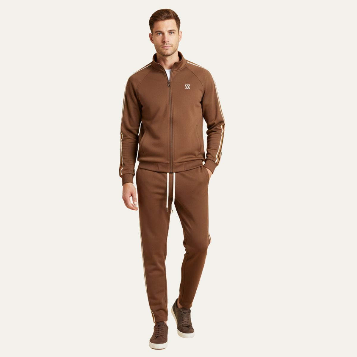 Men's Hoodie Joggers Set Cotton Loungewear Grey