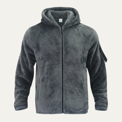 Men's Velvet Hoodie Fleece Jacket Soft Warm