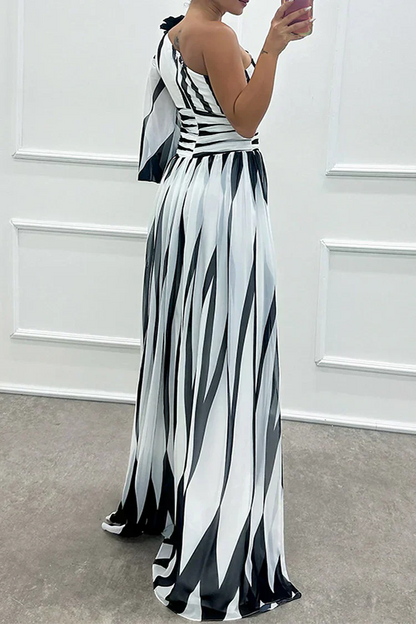 Women's Asymmetrical Maxi Dress Single Sleeve