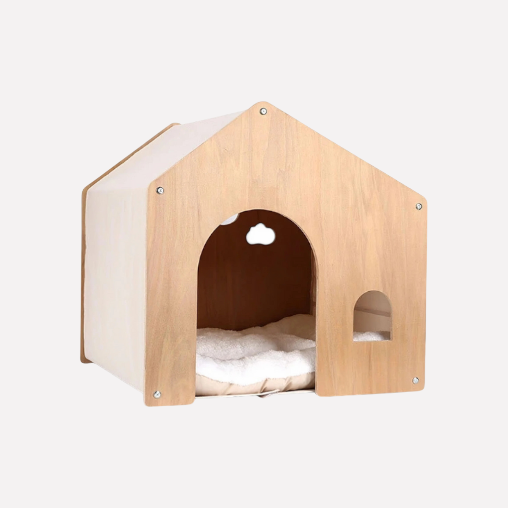 Wooden Cat Bed Cozy Retreat - Vonnera