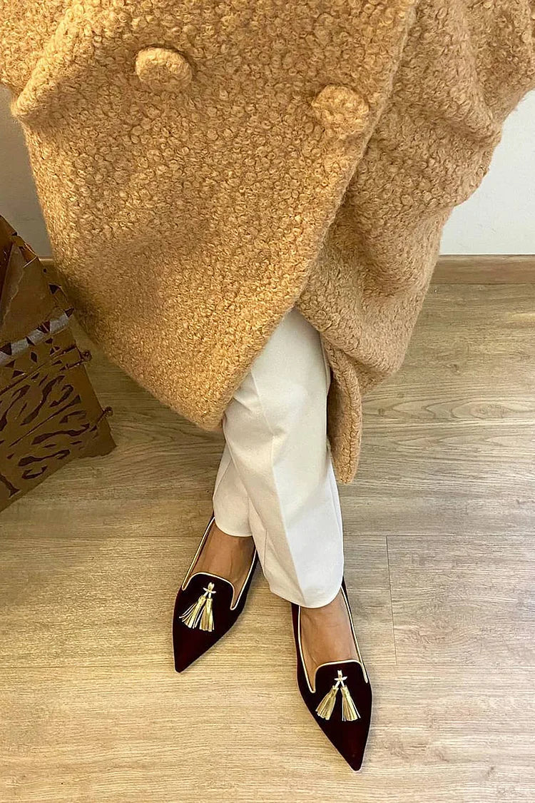 Women's Pointed Tassel Loafers