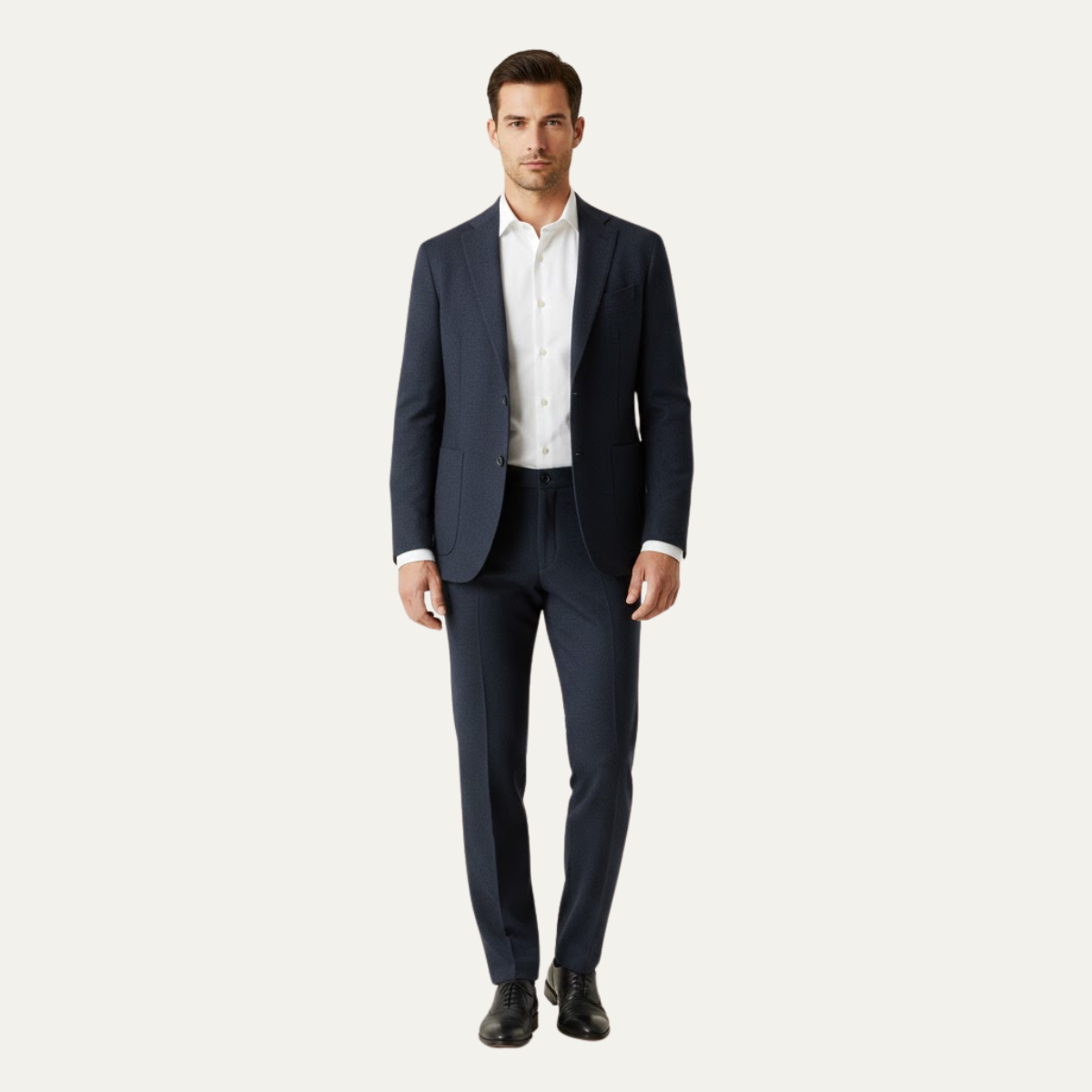 Men's Slim Fit Business Suit Pants Wool Black