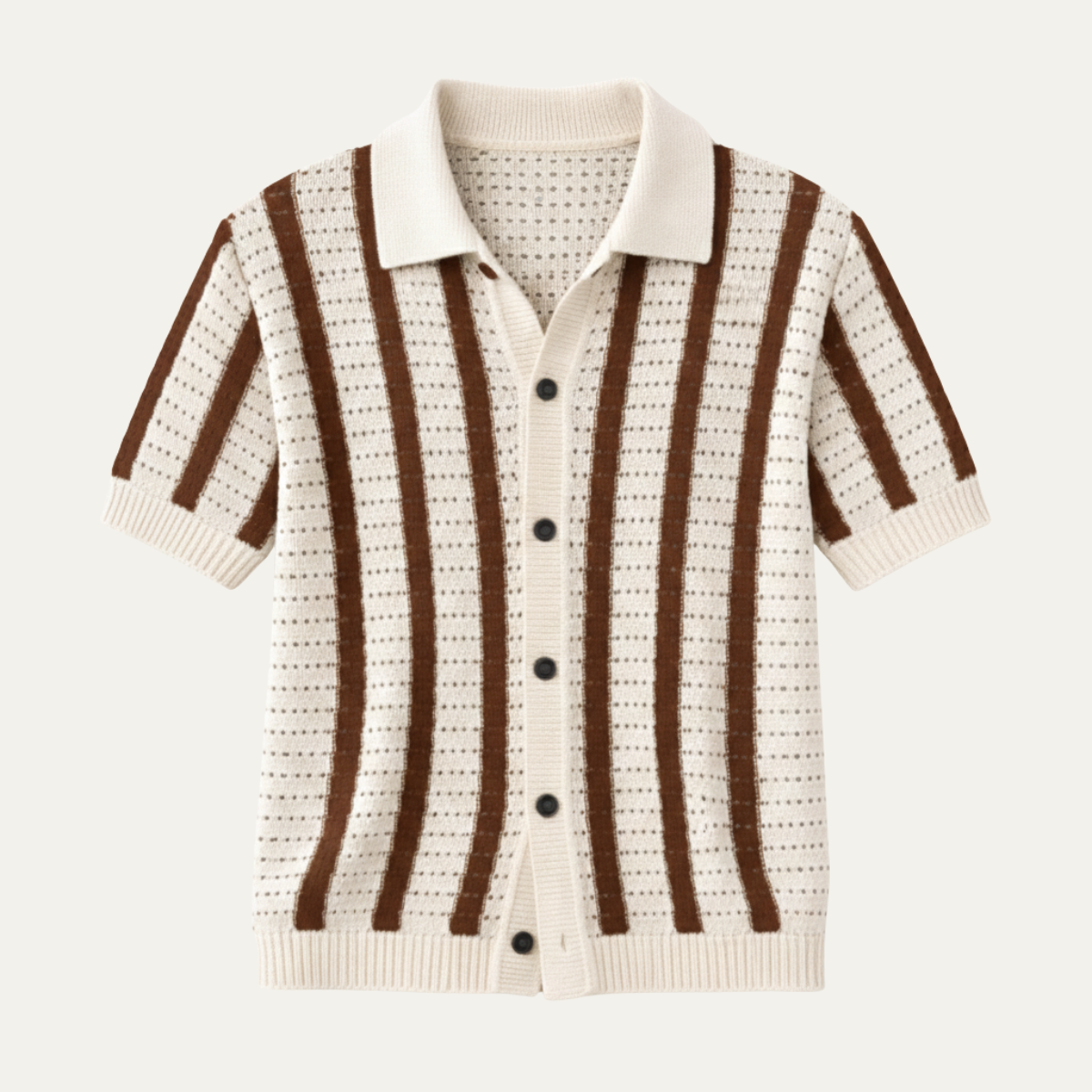Men's Breathable Striped Polo Shirt