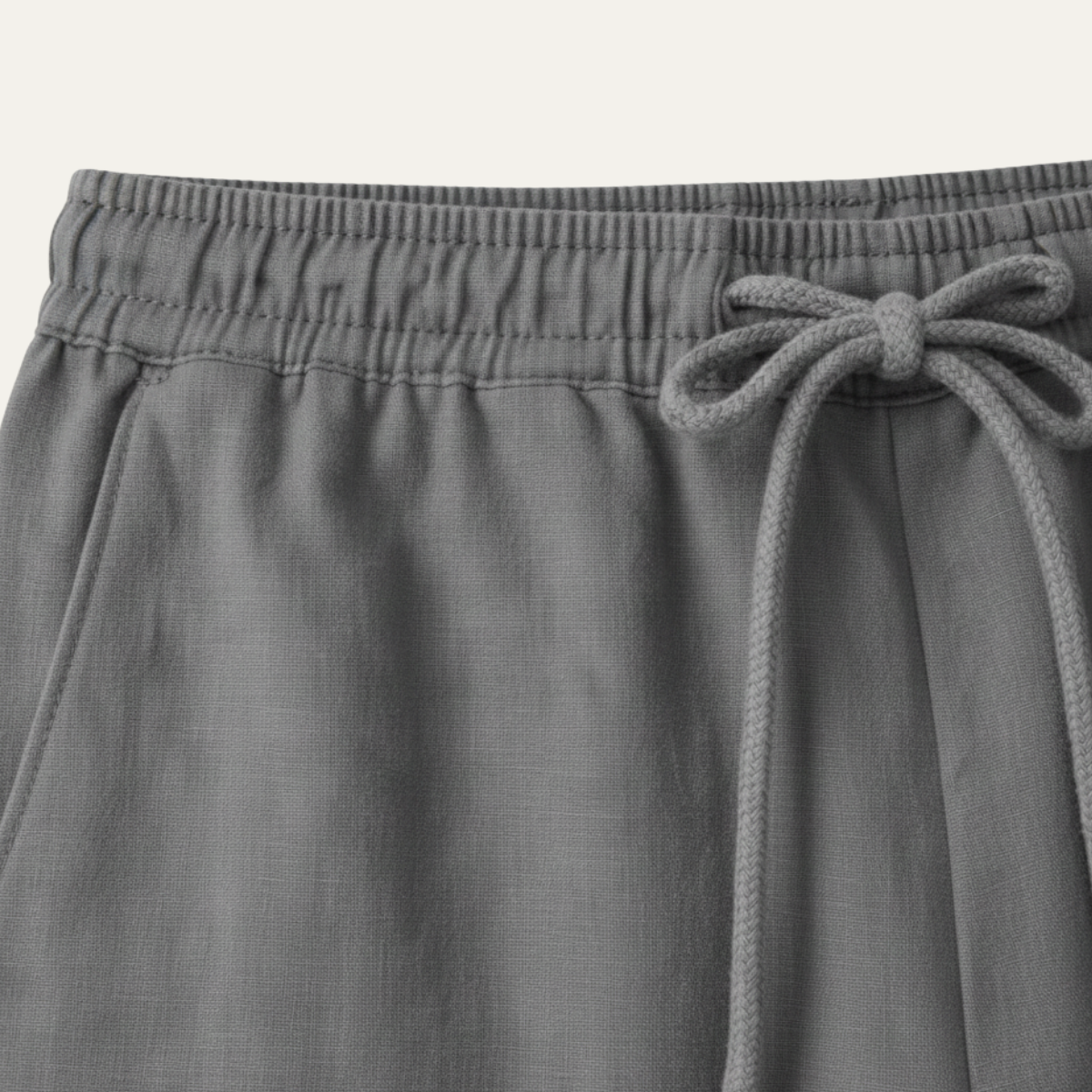 Men's Linen Drawstring Pants Relaxed Fit Beige