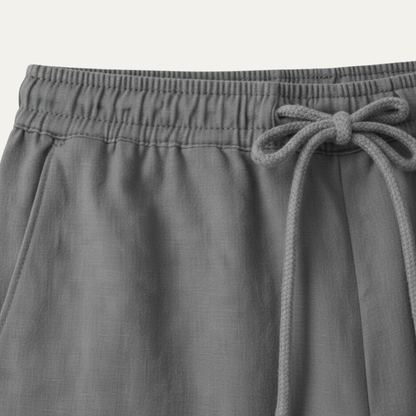 Men's Linen Drawstring Pants Relaxed Fit Beige