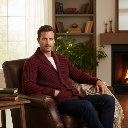 Montpellier Men's Knit Cardigan Shawl Collar Thick