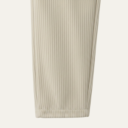 Men's Slim Fit Casual Pants Lightweight Ribbed Beige