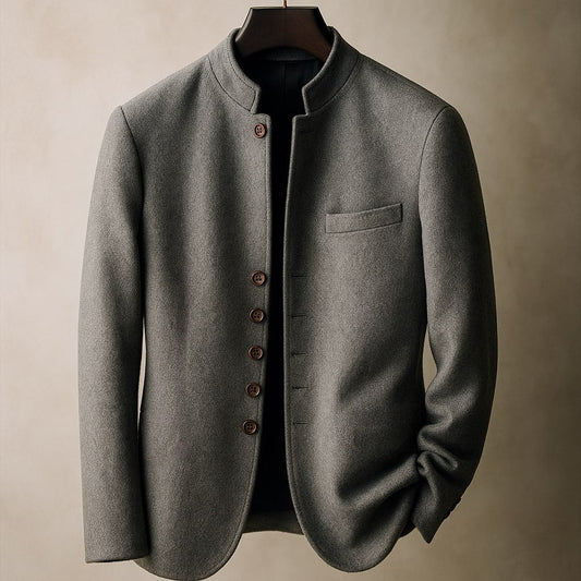 Marsimo Mens Wool Stand Collar Jacket - Vonnera