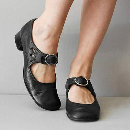 Women's Leather Low Heel Shoes Timeless Elegance