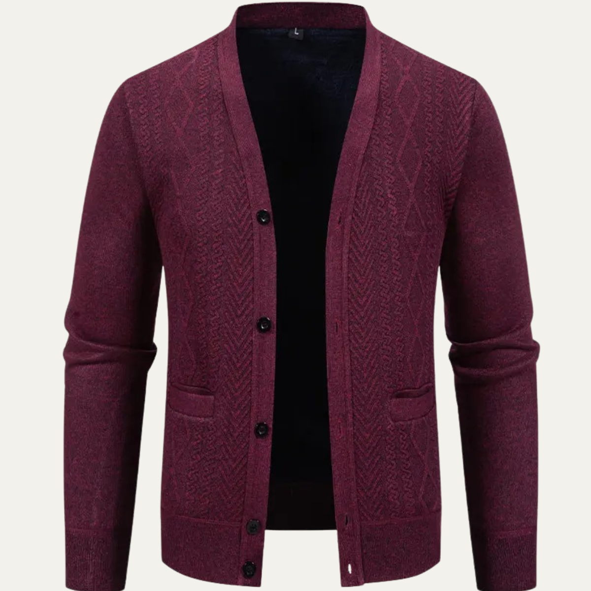 Men's Casual Cardigan Knit Button Up With Pockets