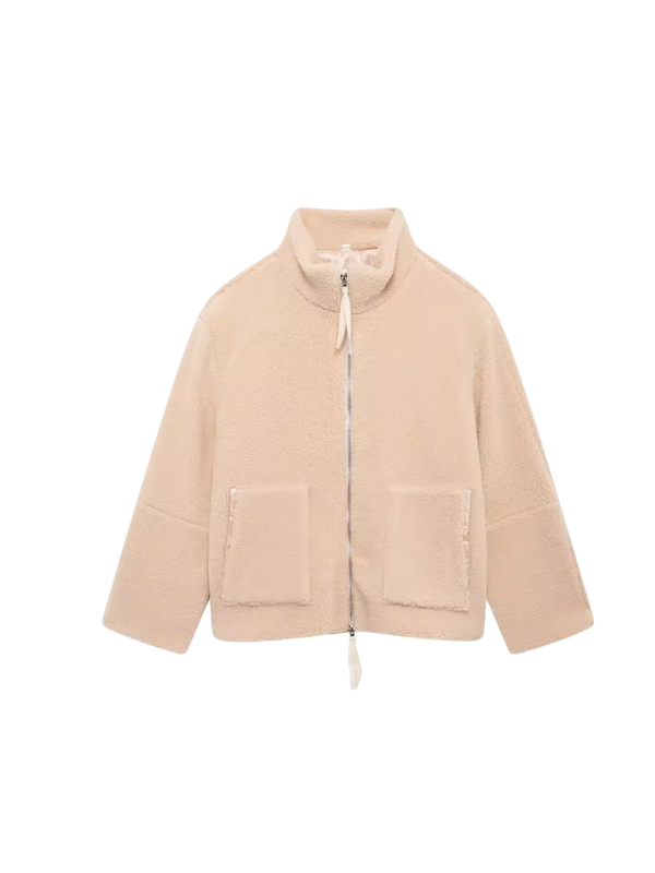 Soft Oversized Sherpa Fleece Jacket For Cold Weather